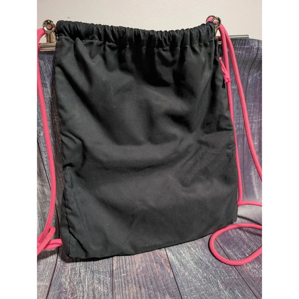 Nike Drawstring Bag Backpack Cinch Sack Teal & Pink Rope Zip Pocket EUC!